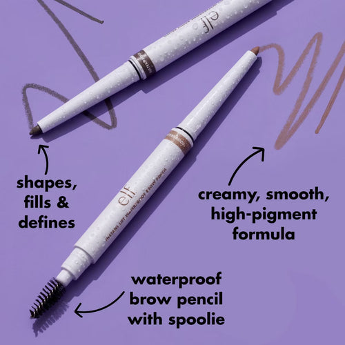 e.l.f. Instant Lift Waterproof Brow Pencil - Deep Brown - 0.008oz: Paraben-Free, Vegan, Includes Spoolie Brush